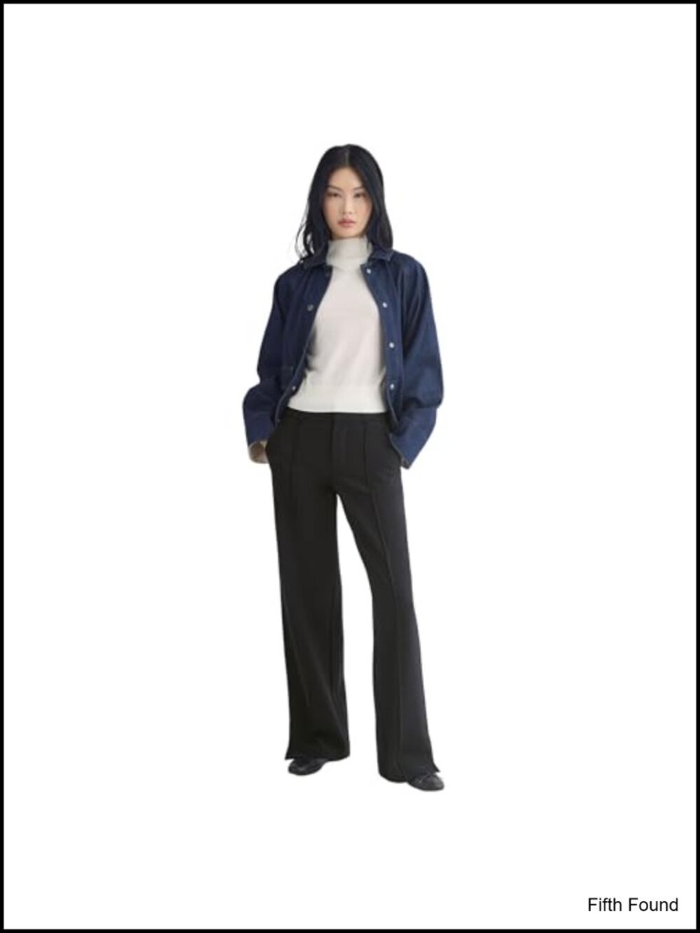 Ponte Wide-Leg Trouser Pintuck Viscose Stretch Dress Pants